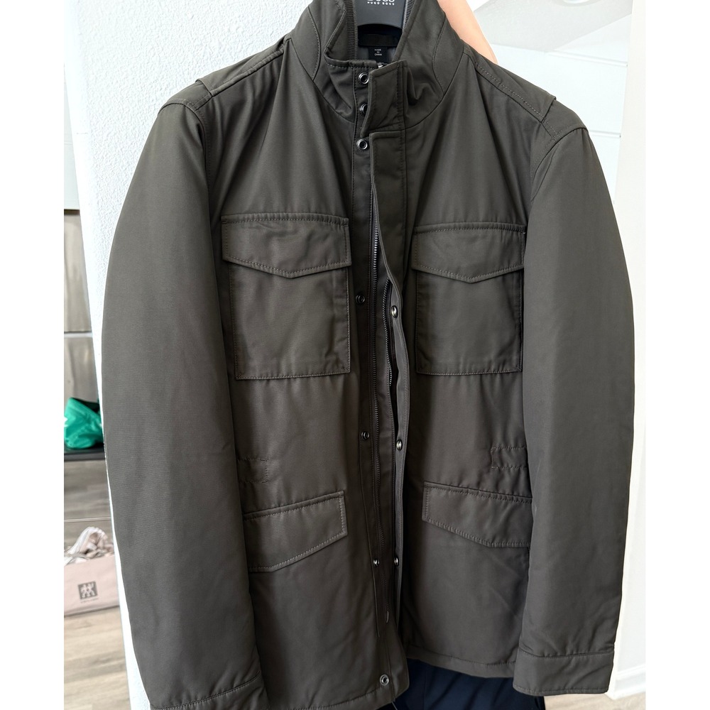 Hugo Boss Men's Dark Green Centin Cotton Quilted Parka, Sizes 38